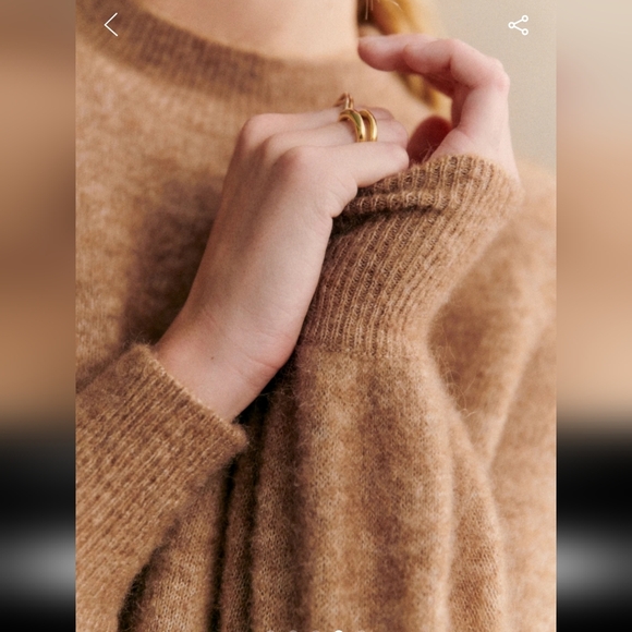 Sezane Enola Light Camel Long Sleeve Dress - Picture 4 of 6